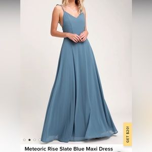 Lulus meteoric rise slate blue dress